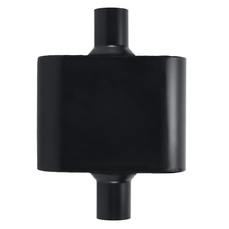 Floshine Universal Mufflers Performance Automotive Exhaust Muffler Single Chamber 2.75 inch inlet (ID) 2.75 inch outlet (ID) Black FH427109 - Image 1